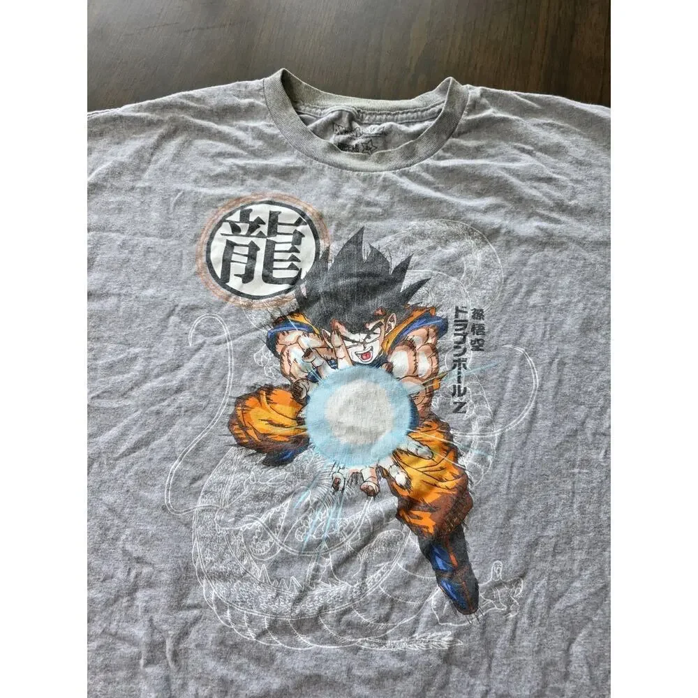 Dragon Ball Z Goku Kamehameha Graphic Tee Gray Adult 2XL Ripple Junction Fun - Picture 6 of 16